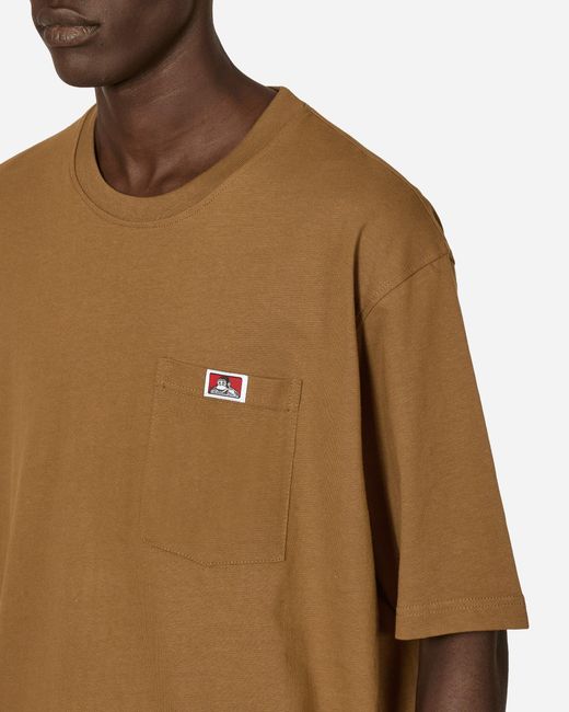 Ben Davis Work Clothes Brown Heavy Duty Classic Label Pocket T-Shirt Coyote for men