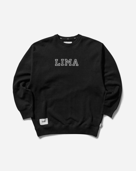 (w)taps Black S Academy Crewneck Sweatshirt for men