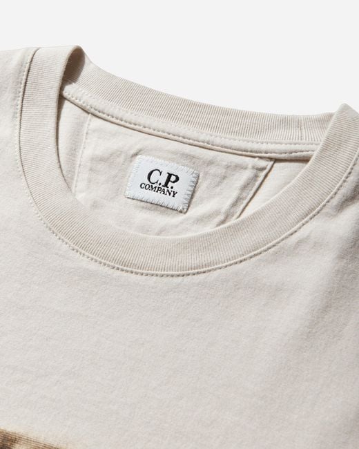 C P Company Natural Men S 30/1 Jersey Graphic T-shirt Frozen Dew for men