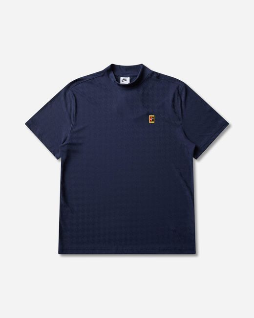 Nike Blue Club Rules Aero-Fit Mock-Neck T-Shirt Obsidian for men