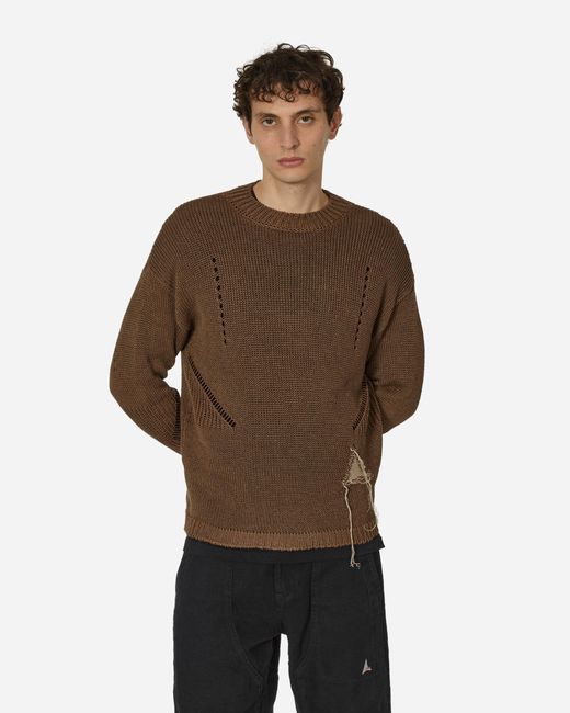 Roa Brown Hemp Crewneck Sweater for men