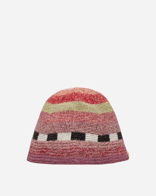 Visvim Red Meda Crochet Knit Hat for men