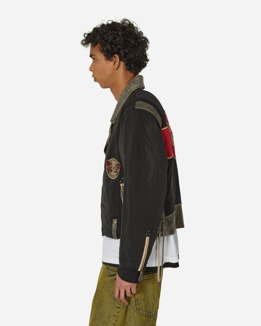 Guess Black Nylon Moto Jacket Jet for men