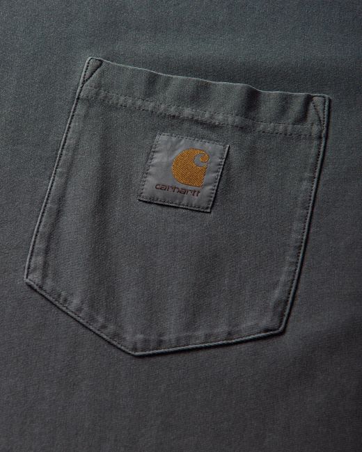 Carhartt Gray Loose Pocket Longsleeve T-Shirt (Garment Dyed) for men