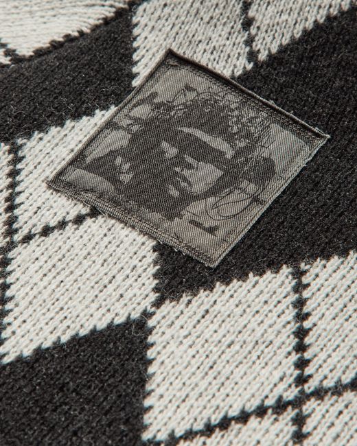 Undercover Black Men S Patches Argyle Sweater for men
