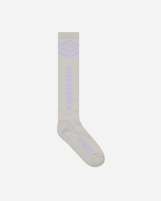 Umbro White Knee High Logo Socks Grey for men