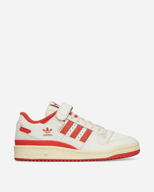 Adidas White Forum 84 Low Sneakers Ivory / Preloved Red for men