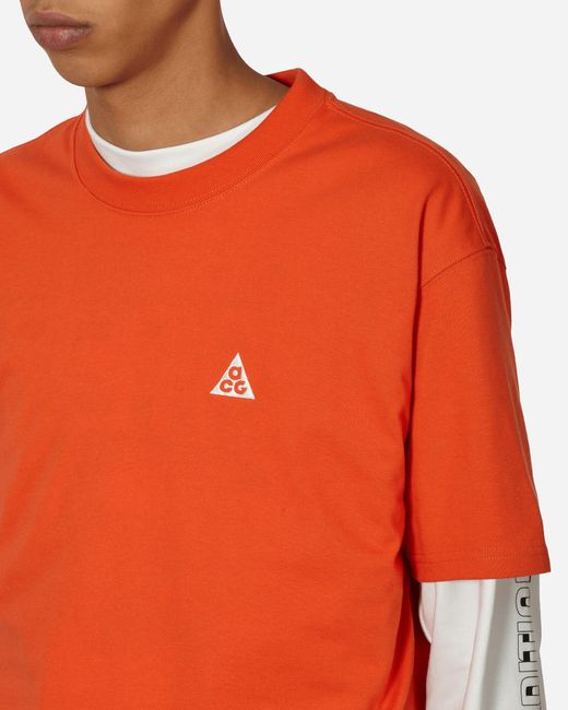 Nike Orange Acg Logo T-shirt Cosmic Clay for men