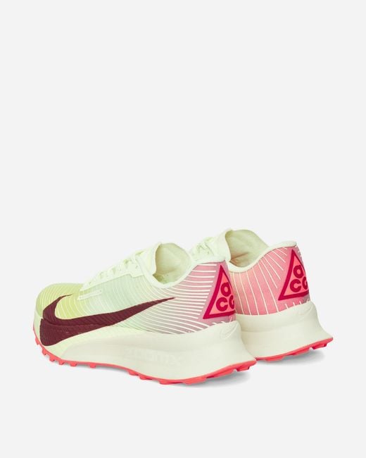 Nike Green Acg Ultrafly Trail Sneakers Volt Tint / Burgundy Ash for men