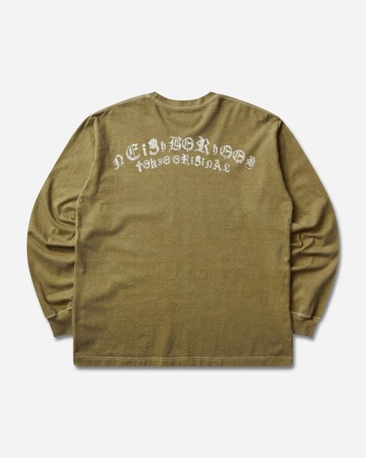 Neighborhood Green Men S Ls-5 Longsleeve T-shirt Olive Drab for men