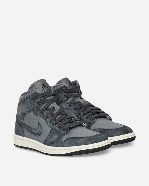 Nike Blue Wmns Air Jordan 1 Mid Sneakers Smoke / Off Noir for men