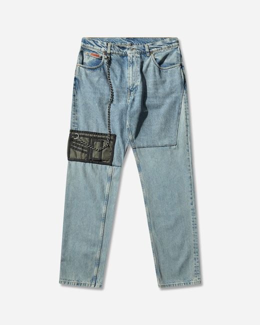 Martine Rose Blue Wallet Jeans Patchwork Wash for men