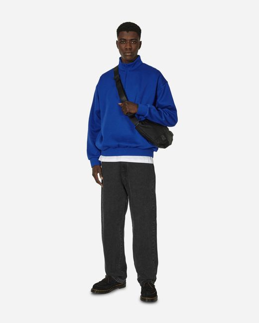 Adidas Blue Basketball Half-zip Crewneck Sweatshirts Lucid for men