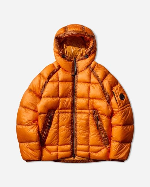 C P Company Orange Men S D.d. Shell Hooded Medium Down Jacket Russet for men