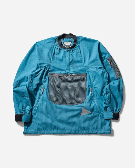 And Wander Blue Breath Rip Pullover Jacket Light for men