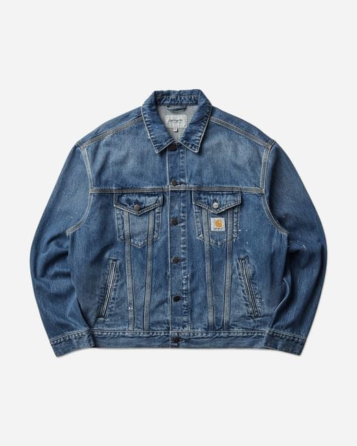 Carhartt Blue Helston Jacket (Destroy Wash) for men