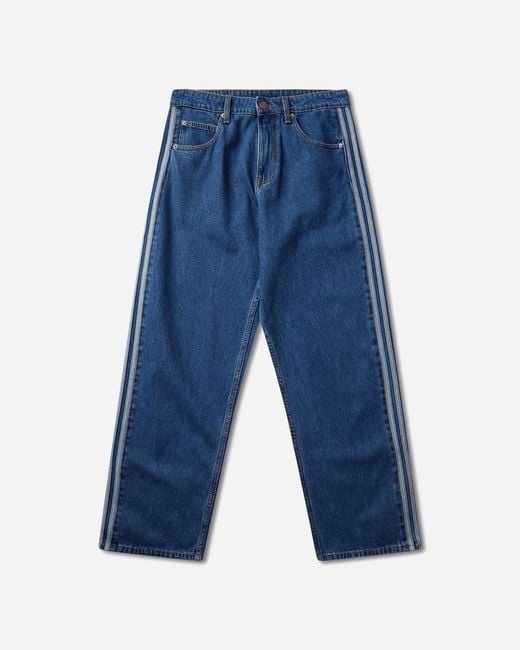 Adidas Blue S Firebird Adicolor Denim Pants for men