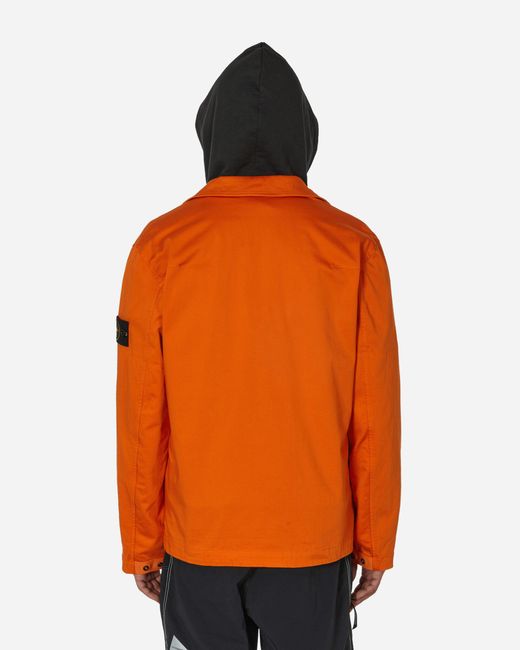 Stone Island Orange Garment Dyed Overshirt for men
