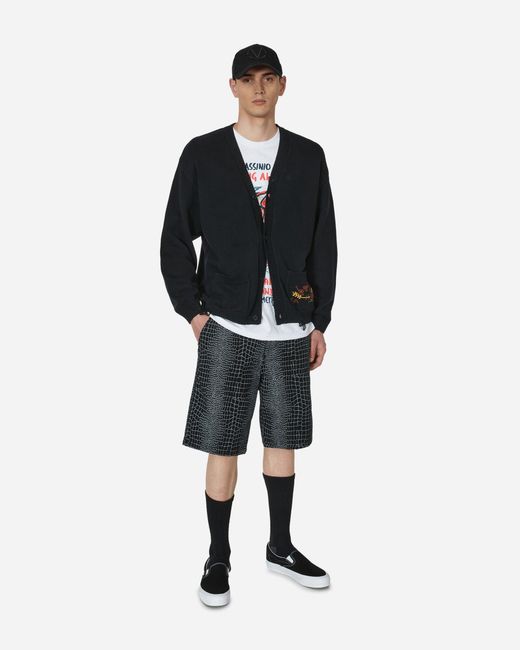 Fucking Awesome Black Crocodile Shorts for men