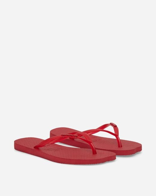 Havaianas Red S Slim Split Flip Flops