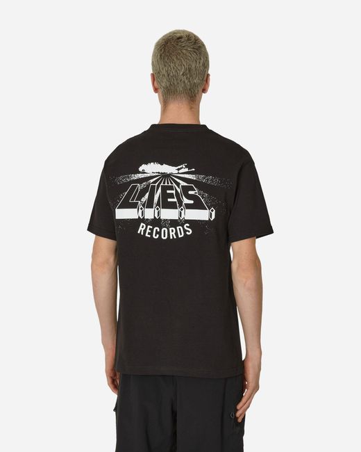 L.I.E.S. Records Black Classic Logo Print T-shirt for men
