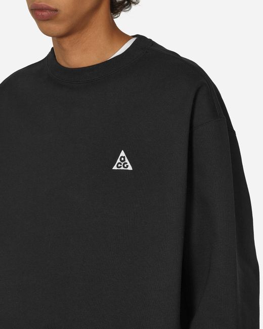 Nike Acg Therma-fit Fleece Crewneck Sweatshirt Black for men