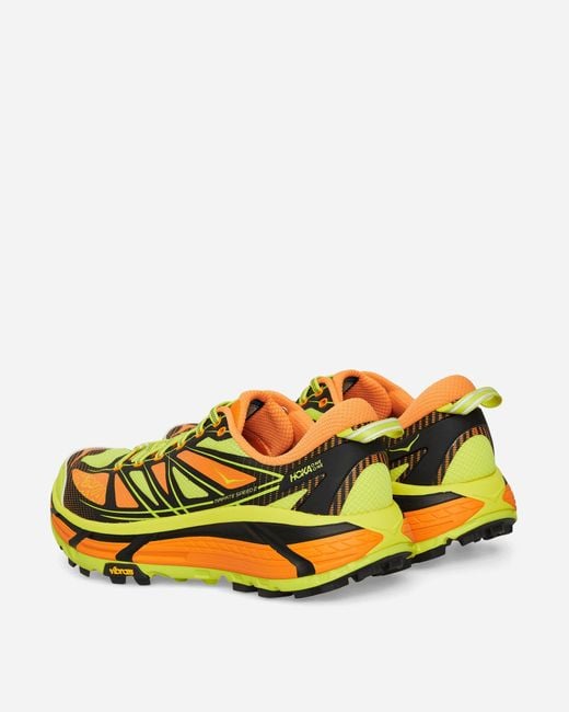 Hoka One One Yellow Mafate Speed 2 Sneakers Electric Tangerine / Citrus for men