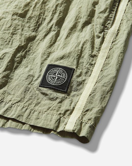Stone Island Green Men S Nylon Metal Swim Shorts Lemon for men