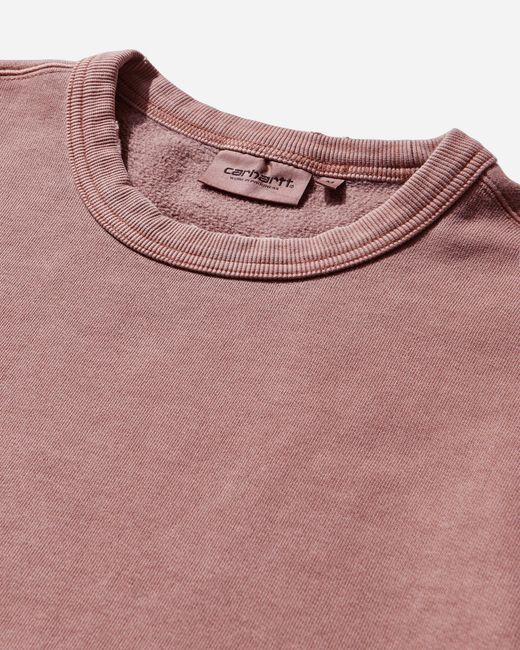 Carhartt Pink Torion Pocket Crewneck Sweatshirts Marsala (Grind Washed) for men