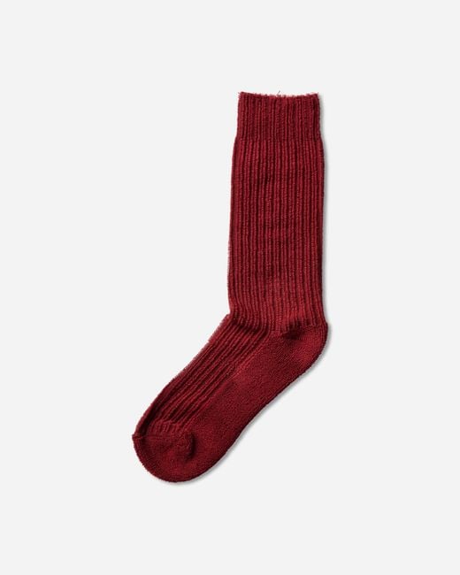 Aries Red Towelling Column Socks for men