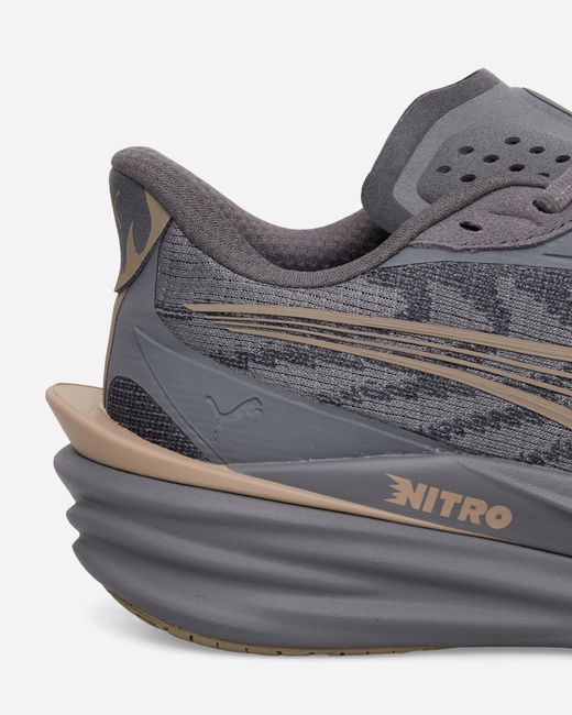 PUMA Gray Deviate Nitro 4 Sneakers Slate Sky Moody for men