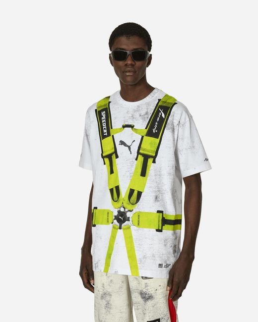 PUMA Yellow A$ap Rocky Seatbelt T-shirt White / Lime Pow for men