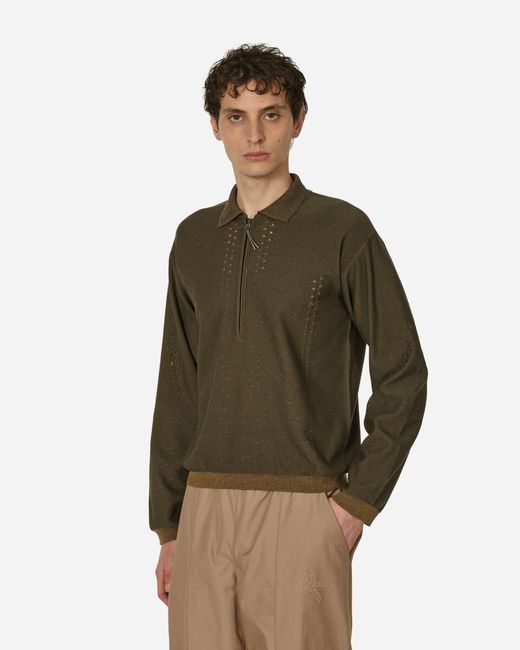 Roa Green Merino Polo Sweater Military for men