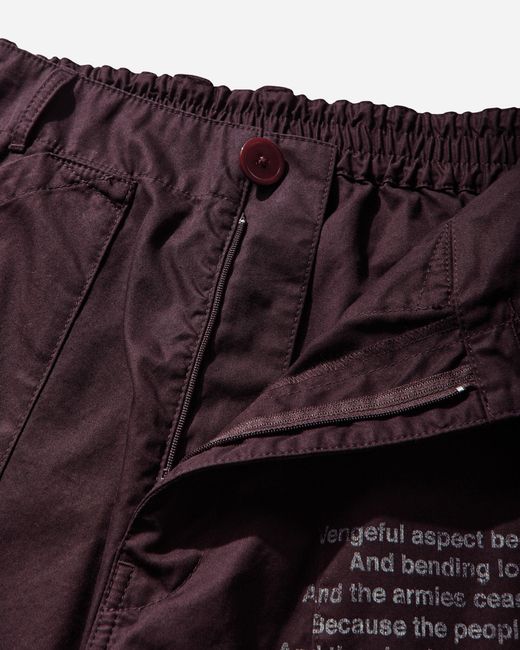 Undercover Purple Men S People Have The Power Cotton Gabardine Pants Bordeaux for men
