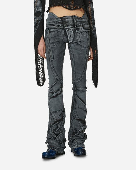 OTTOLINGER Gray Big Waistband Drape Denim Pants