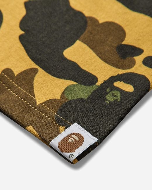 A Bathing Ape Yellow Men S 1st Camo College T-shirt for men