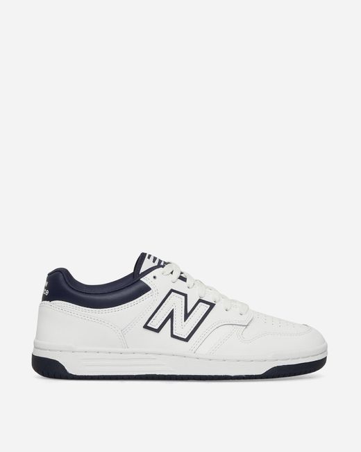 New Balance White 480 Sneakers / Navy for men
