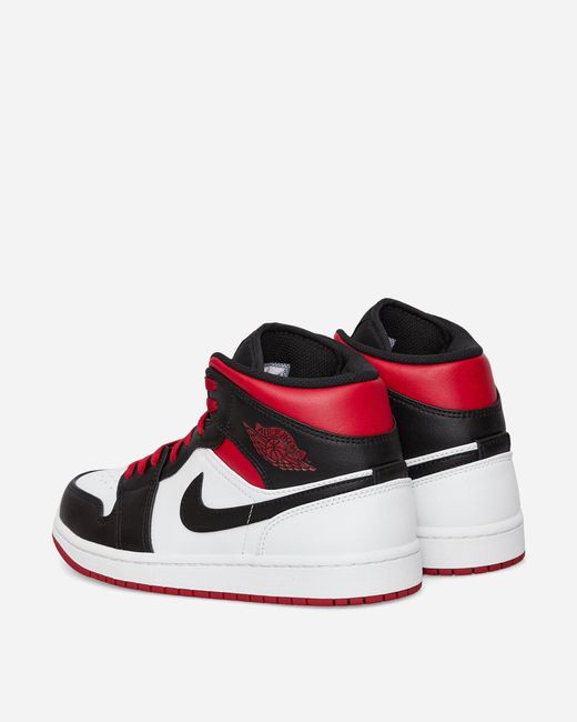 Nike Air Jordan 1 Mid Sneakers White / Gym Red / Black for Men | Lyst UK