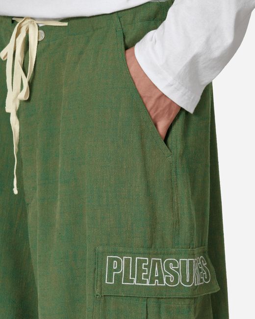 Pleasures Green Visitor Wide Fit Cargo Pants for men