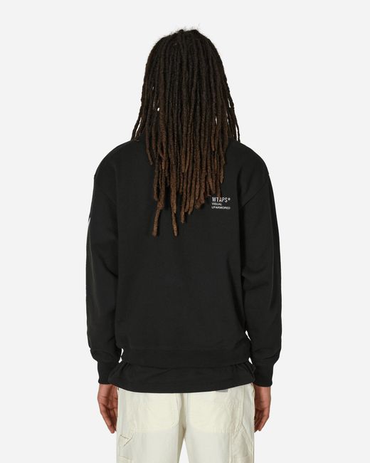 (w)taps Black Depst Half-zip Sweatshirt for men