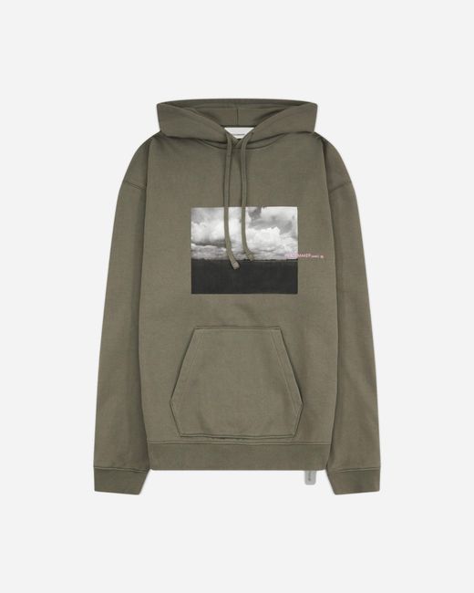 Oamc Peacemaker Green Men S Star Print Loose Fit Hoodie for men
