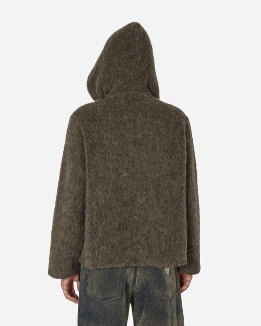 Our Legacy Mohair Full Zip Hoodie in Brown for Men | Lyst