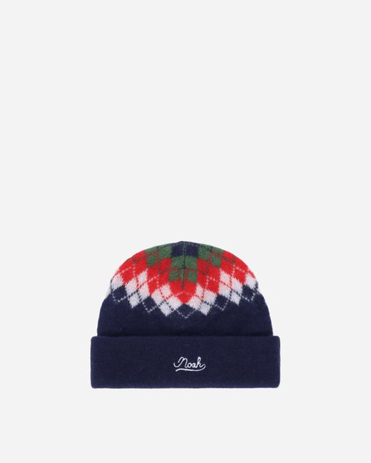 Noah NYC Blue Argyle Beanie for men