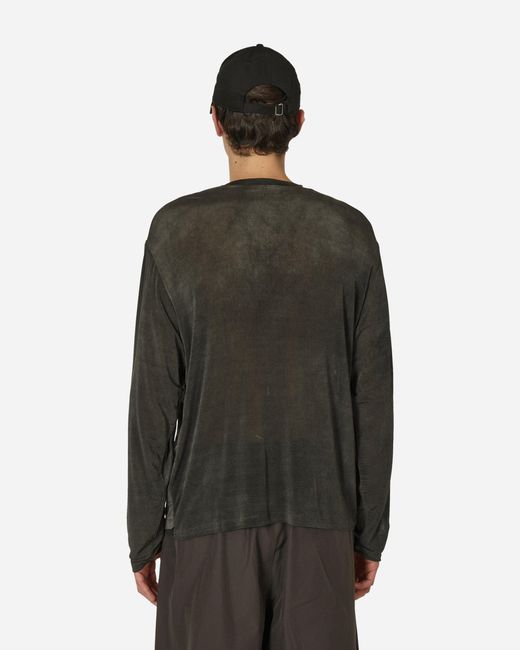 Amomento Black Cut Out Long T-shirt Charcoal for men