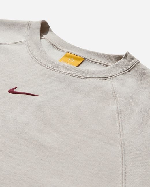 Nike Natural Men S Nocta Fleece Crewneck Sweatshirt Light Orewood Brown for men