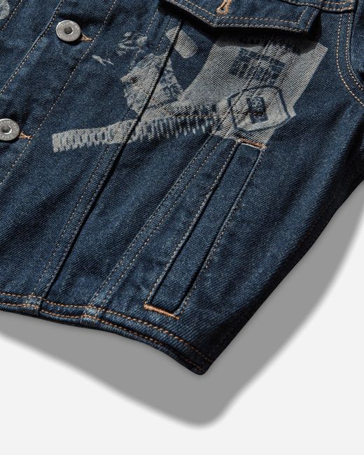 Jean Paul Gaultier Blue Women S Trompe L Œil Denim Jacket Indigo