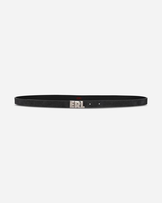 ERL White Suede Skinny Belt for men
