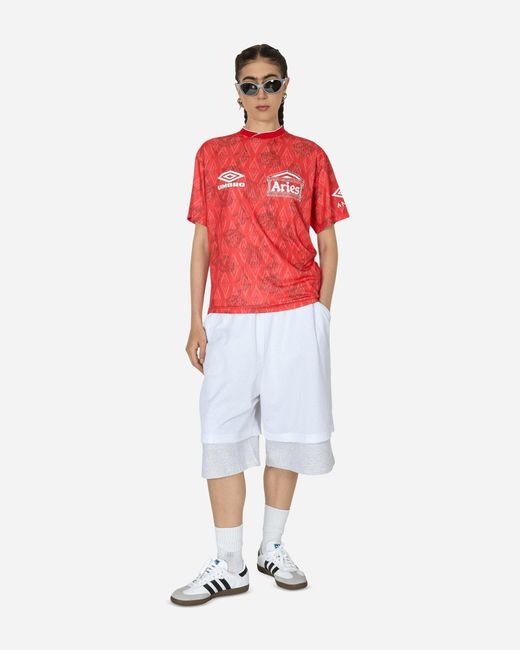 Aries Red Umbro Roses Football Jersey for men