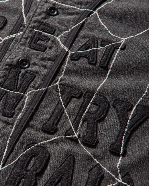 Kapital Men S Cotton Wool Great Kountry Baseball Shirt Dark Gray for men