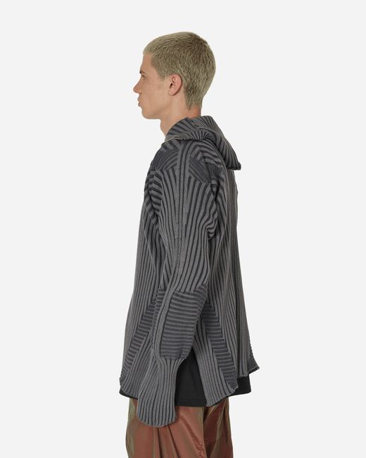 LUEDER Gray Heavy Knit Zip-up Cardigan Charcoal for men